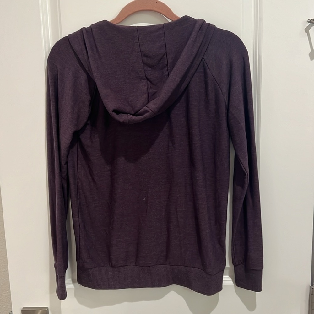 nwt CHASER Raglan Long Sleeve Zip Up Hoodie in Plum Purple - Picture 7 of 7